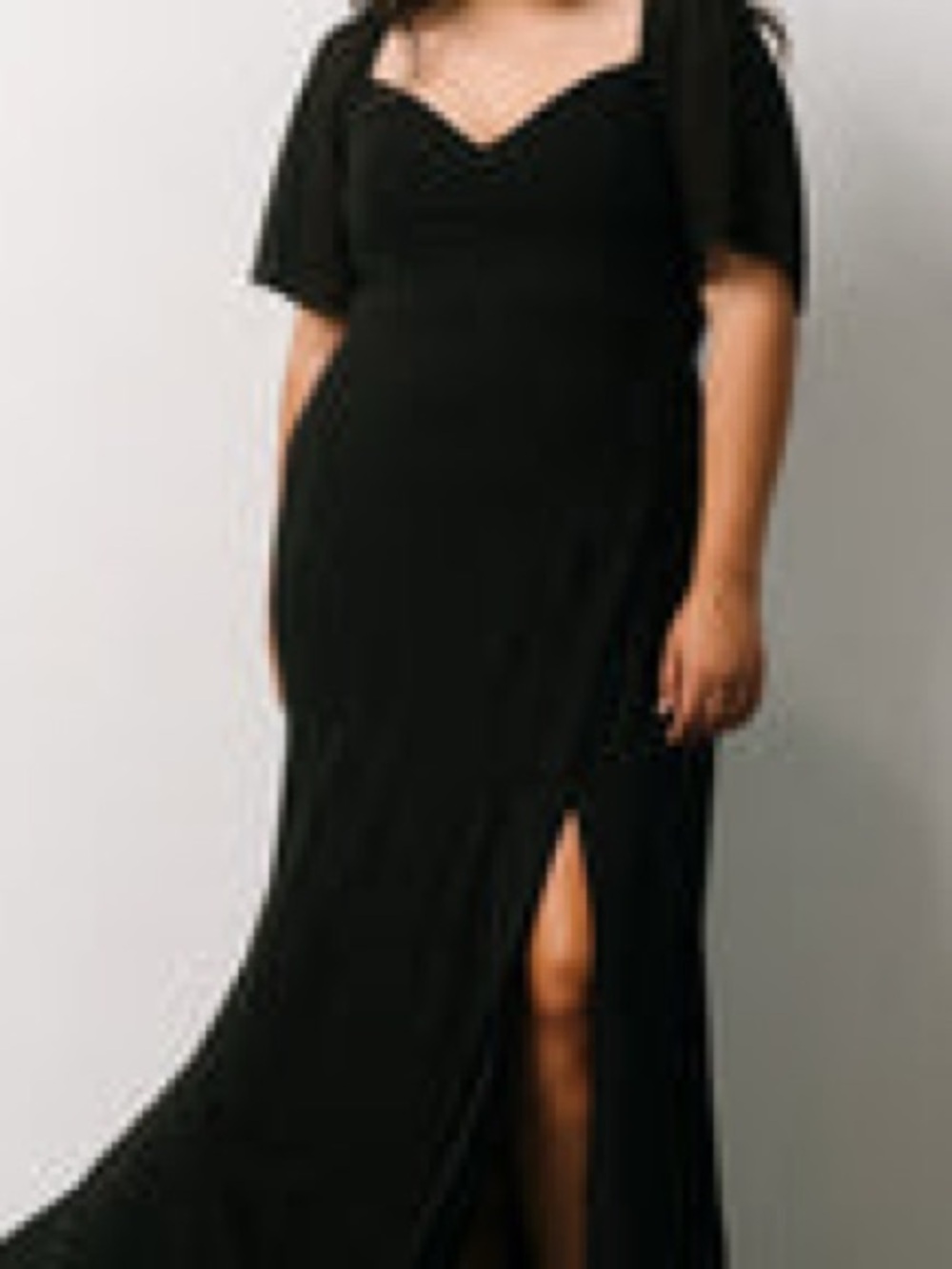 Baltic Born Black Sweetheart Maxi Dress with Side Slit